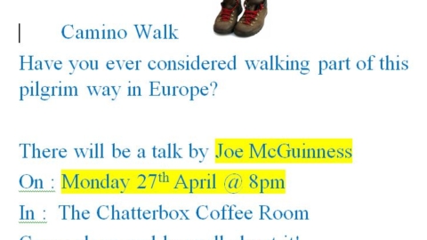 Camino talk by Joe McGuinness – 27th April