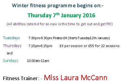 FIT FOR LIFE WINTER PROGRAMME  BEGINS THURS 7TH JAN 2016