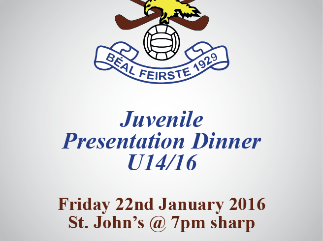 Juvenile Presentation for U12/U14/U16 – Friday 22nd January
