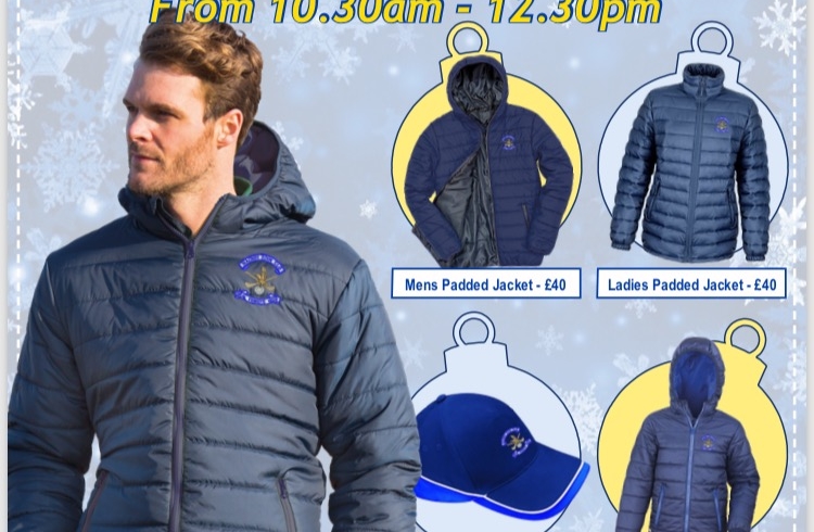 Club jackets and caps on sale! Saturday 3rd Nov. 10:30am-12:30pm.